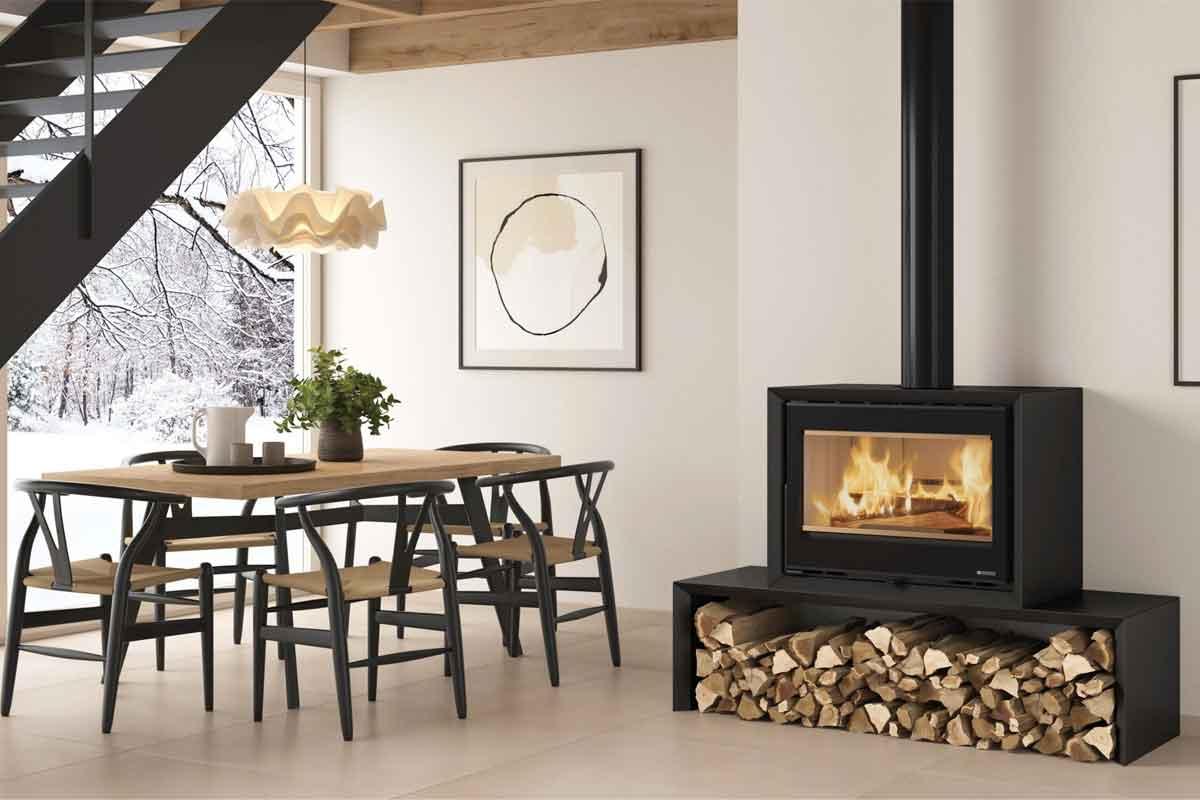 Kaminofen Dante mit optionaler Bank von La Nordica